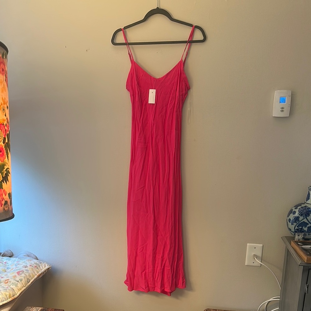 LOFT Orange Maxi Sundress Spaghetti Strap